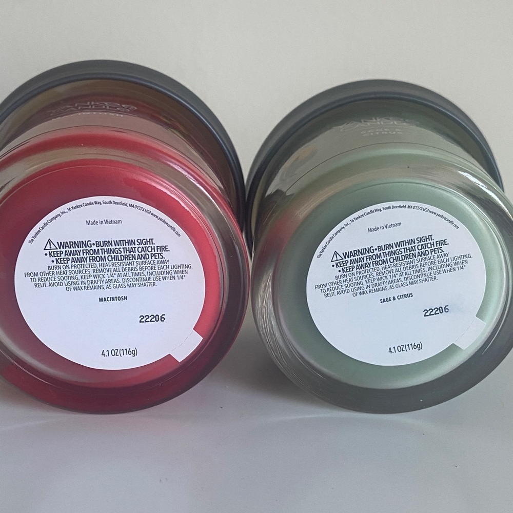 Yankee Candle Set of 2 Small Jar 4.1oz Macintosh & Sage & Citrus 😌🧘🏻🧘🏽‍♀️🧘🏼🧘🧘🏿 - Picture 4 of 4